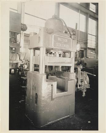 (INDUSTRIAL--THE WATSON STILLMAN CO.) 3 albums including approx. 95 photos of hydraulic machinery from the Roselle, New Jersey company.